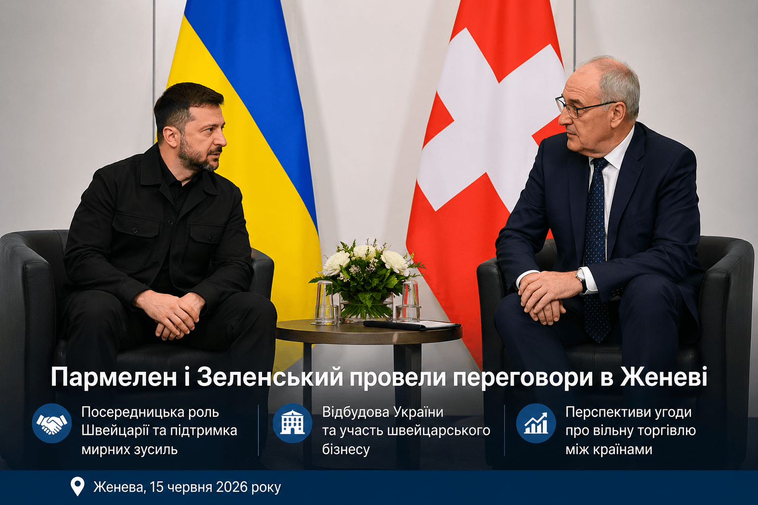 Treffen von Parmelin und Selenskyj in Genf: Die Schweiz bekräftigt ihre Unterstützung und Beteiligung am Wiederaufbau der Ukraine