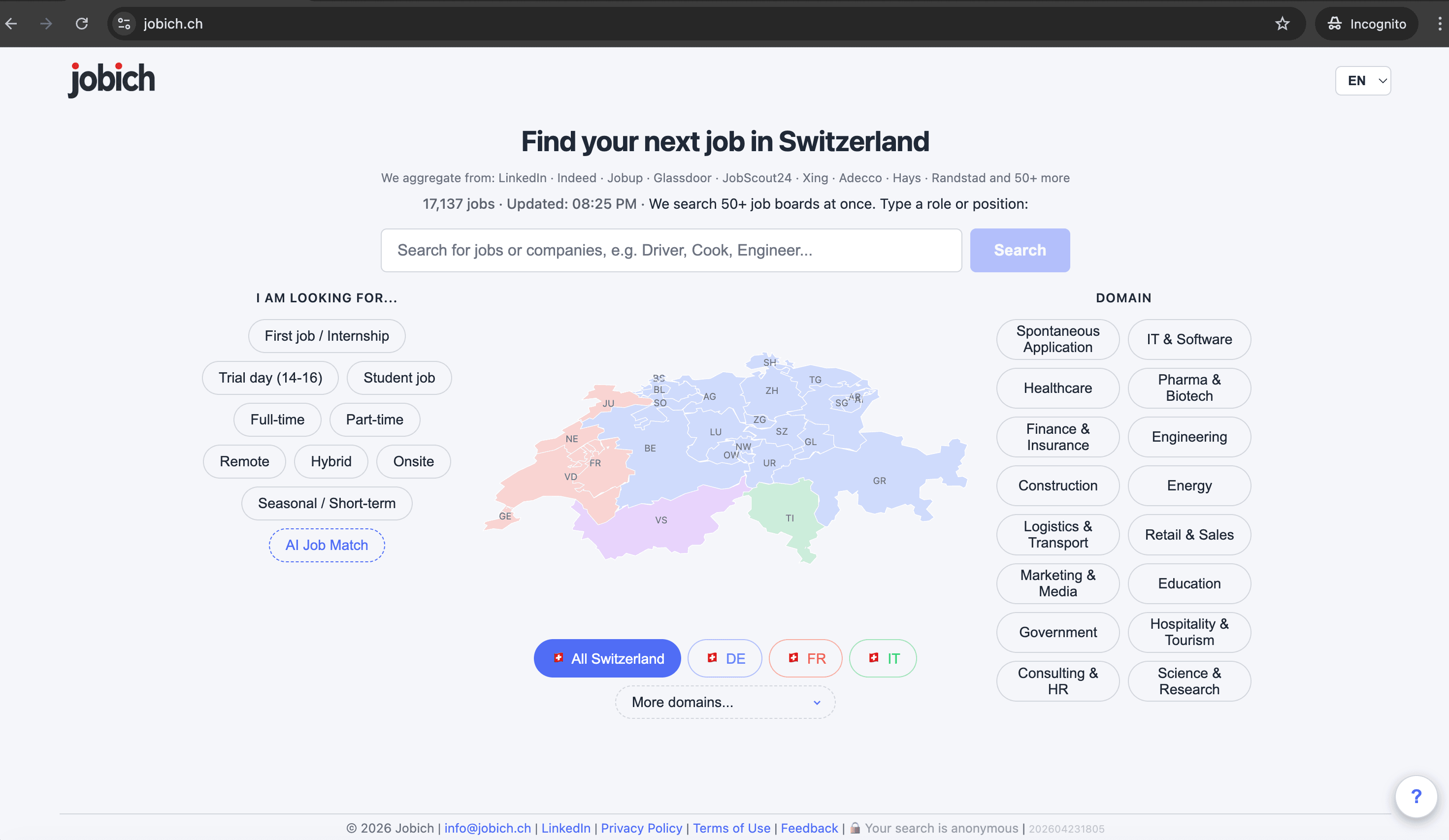 Як знайти роботу в Швейцарії: Jobich збирає вакансії з понад 40 сайтів в одному місці