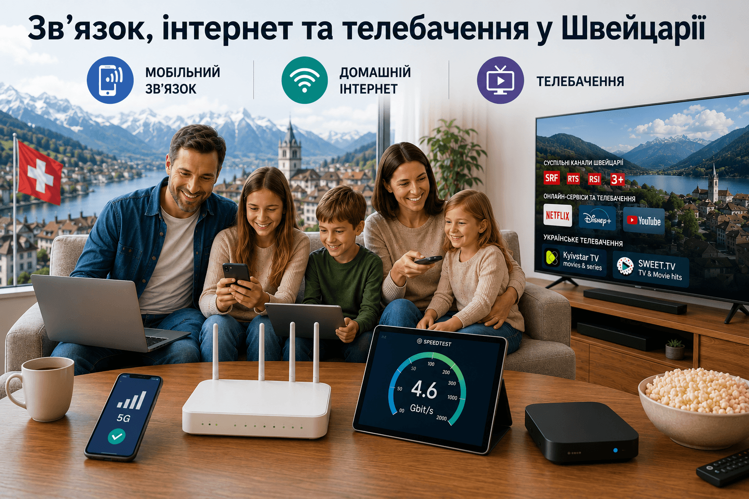 Связь, интернет и телевидение в Швейцарии