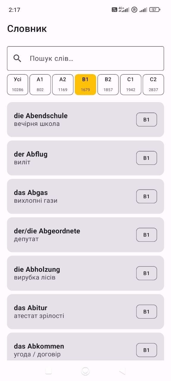 Словник — Deutsch Lernen