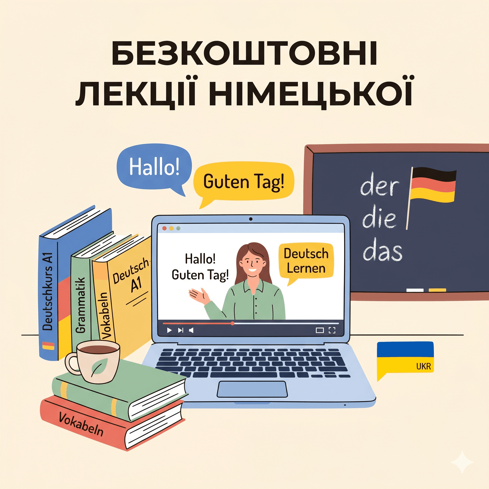 Безкоштовні онлайн-лекції німецької з поясненнями українською (ÖIF)