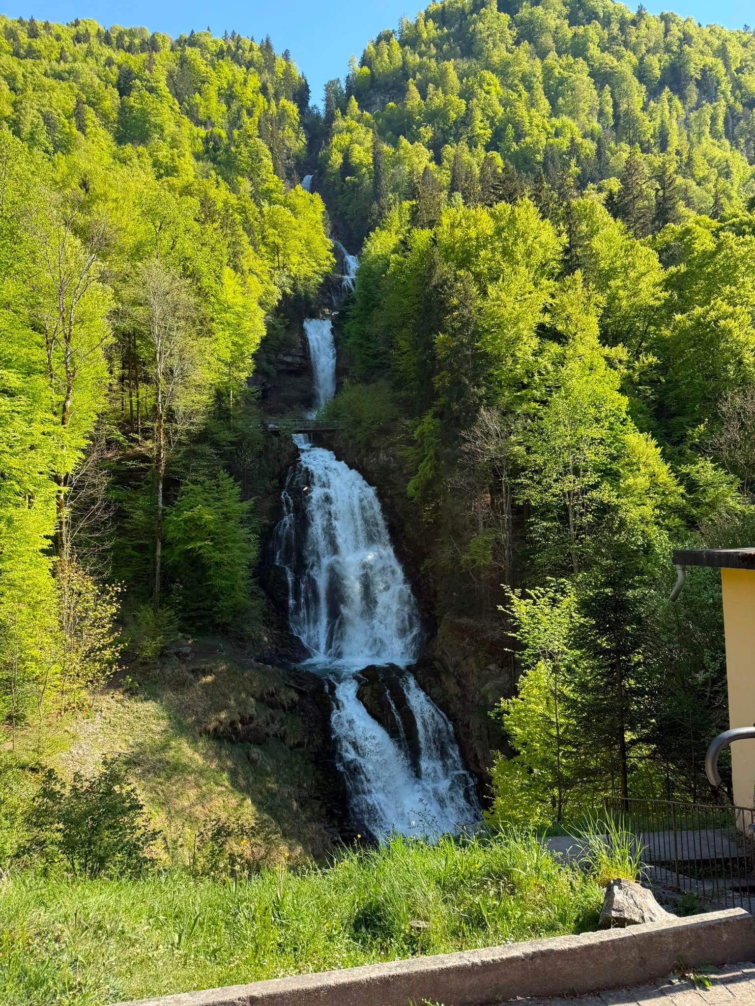 Каскадні водоспади Гісбах (Giessbach) у лісі поблизу Бріенцького озера