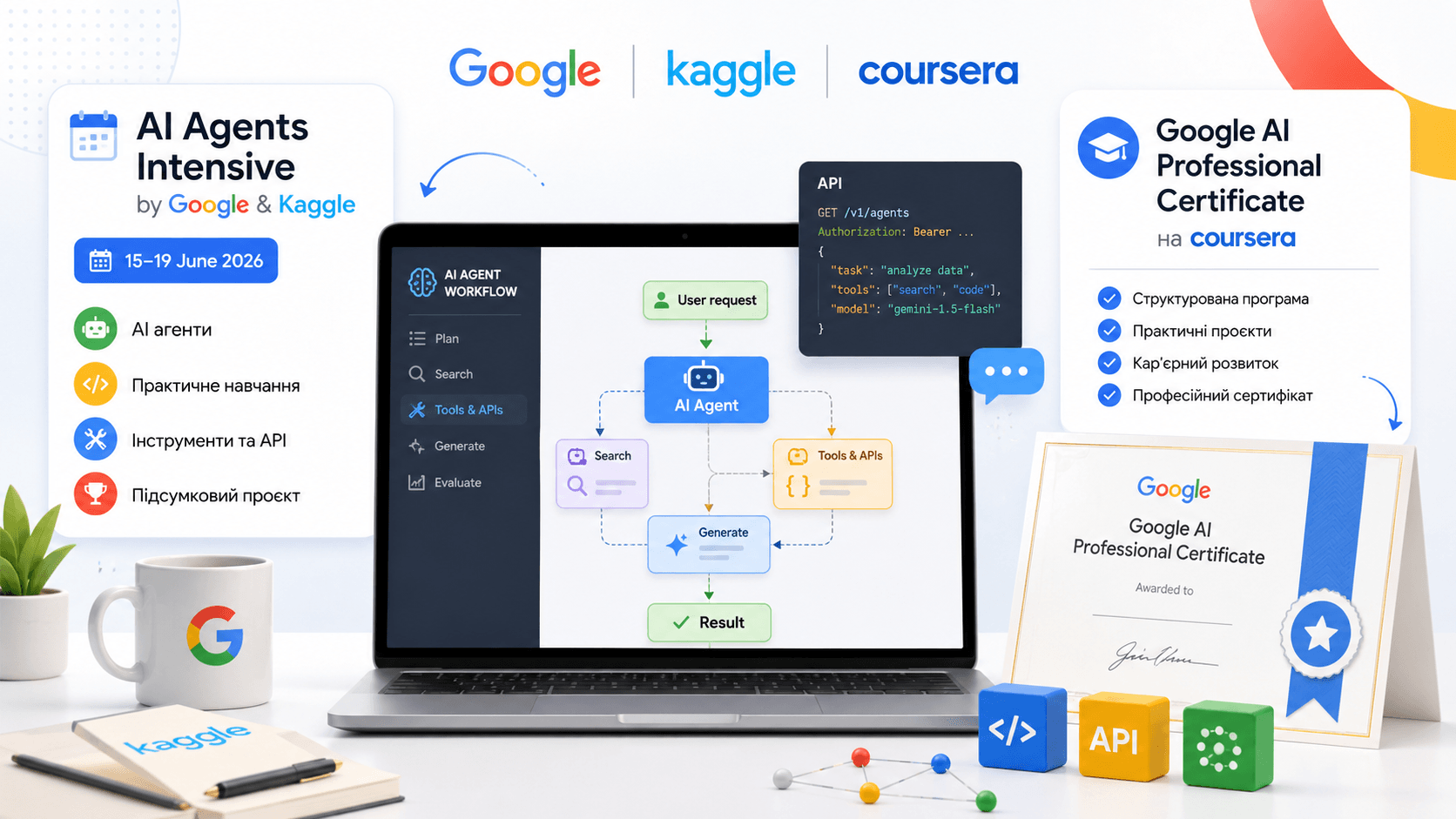 Kostenlose KI-Schulung von Google: Intensivkurs zu Agenten und Zertifikat auf Coursera