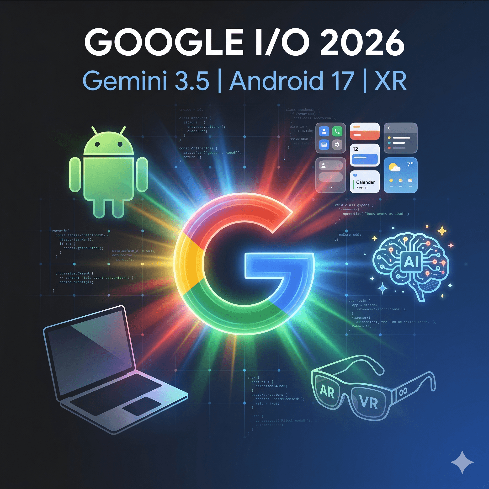 Google I/O 2026: Gemini 3.5, Android 17, XR-окуляри та Android-ноутбуки