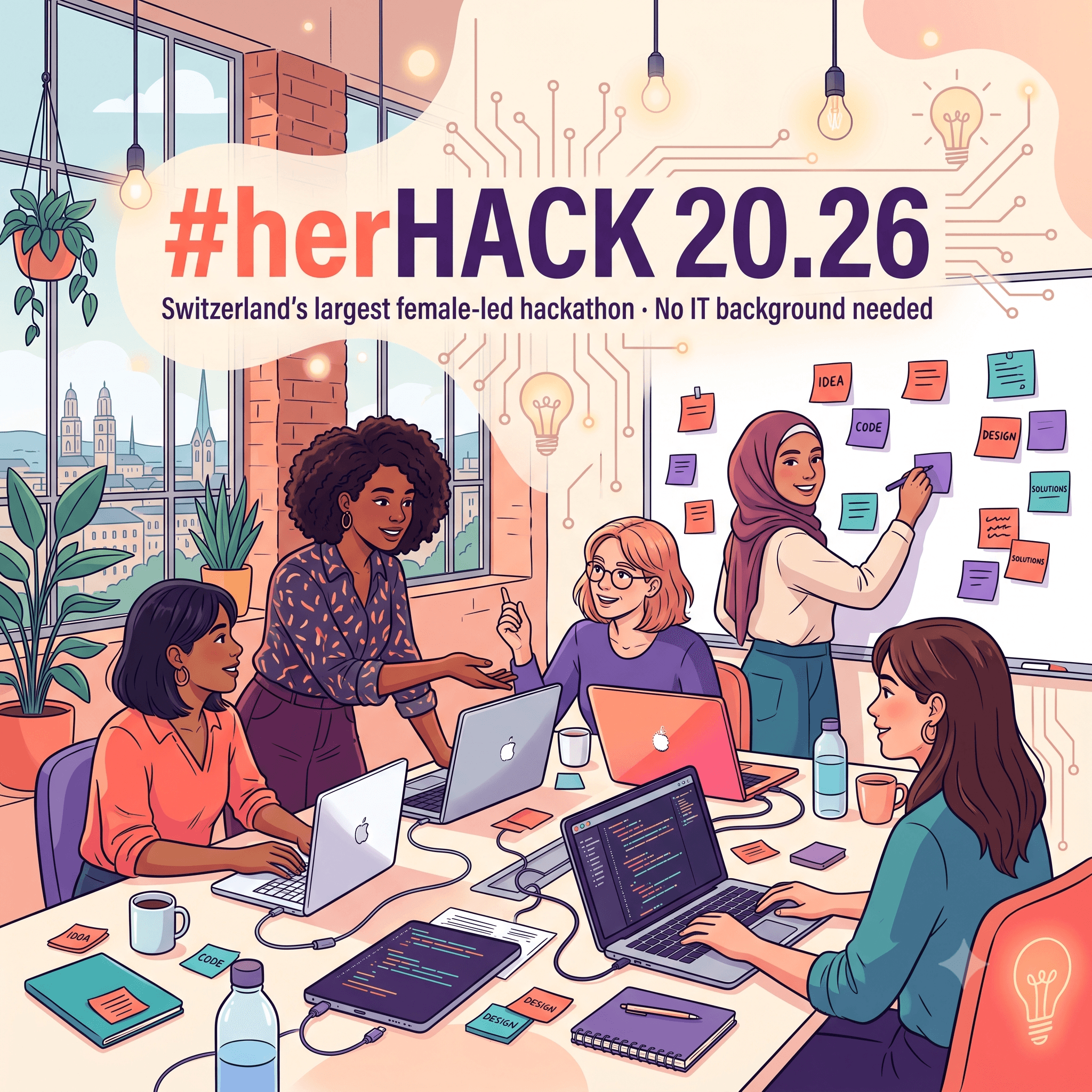 #herHACK: найбільший у Швейцарії хакатон для жінок, які хочуть перейти в IT