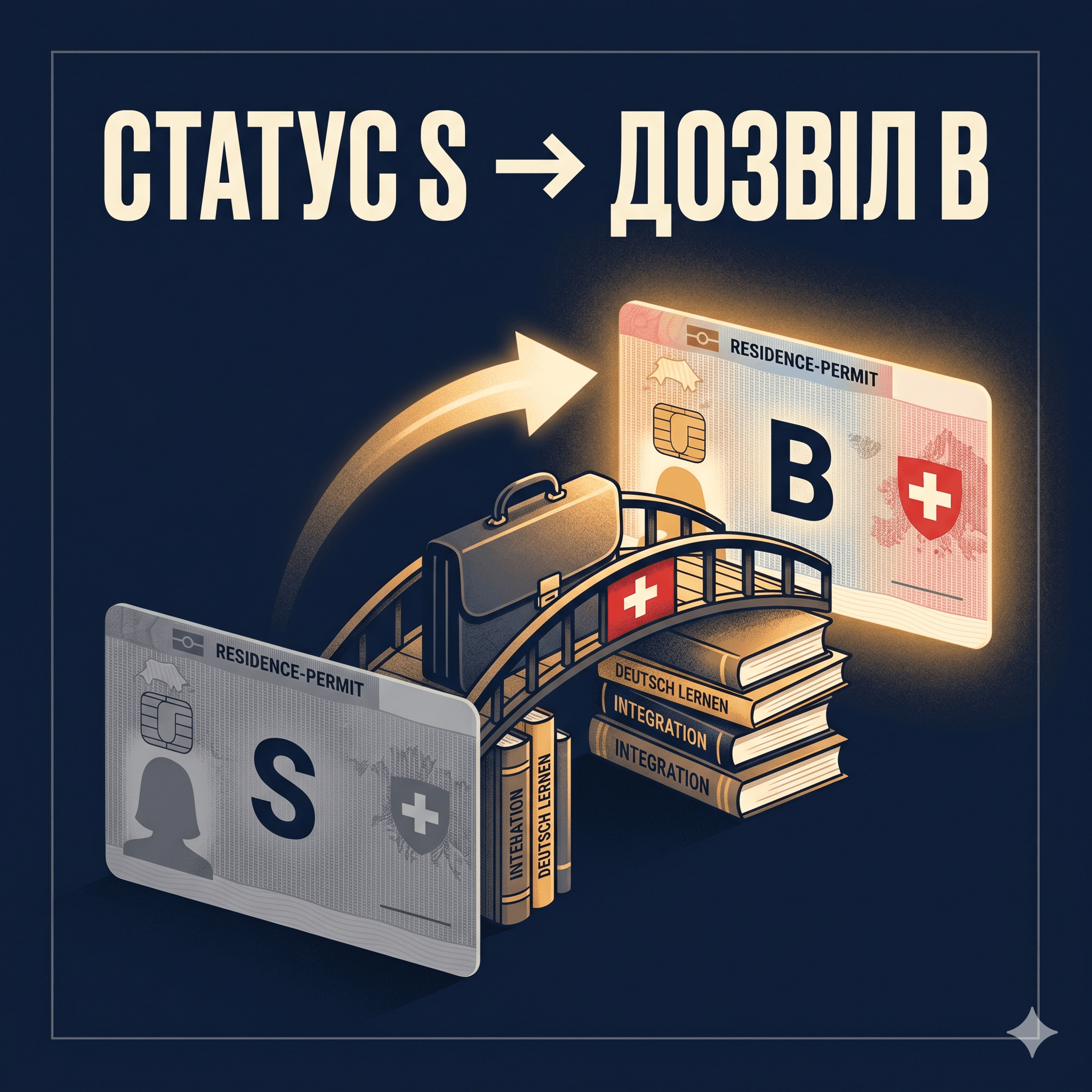Статус S → дозвіл B: правило «складного випадку» для українців у Швейцарії